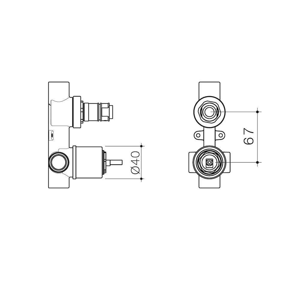 Universal Bath/Shower Mixer With Diverter Inwall Body Brass 99659 PlaceMakers NZ
