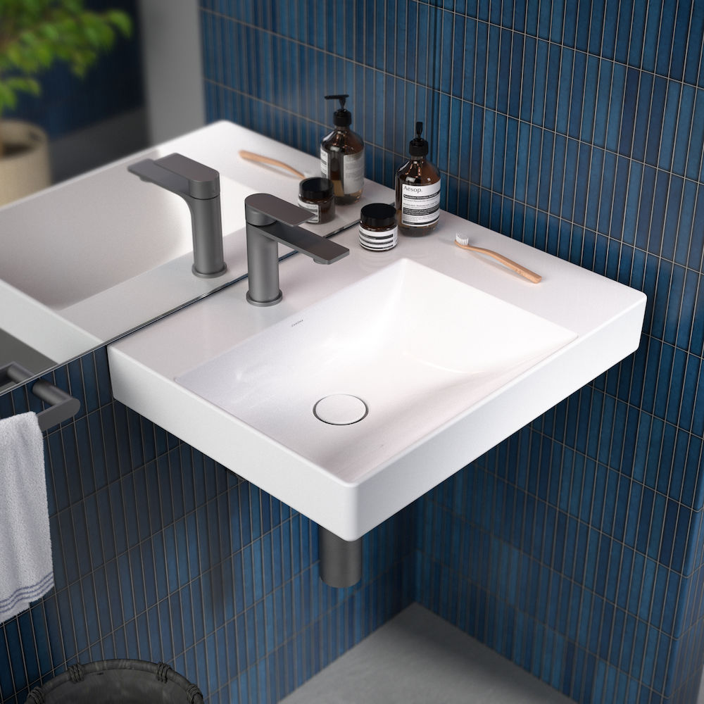 Urbane II Right Hand Shelf Wall Basin No Tap Hole 878700W PlaceMakers NZ