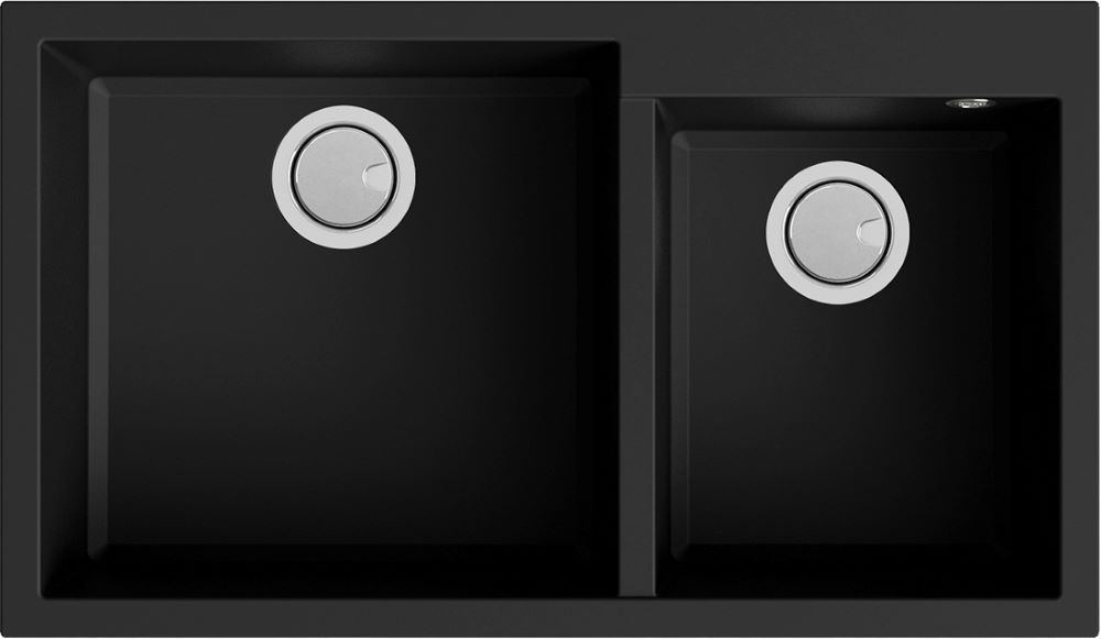 Duro Granite Parma Bowl and 3/4 On Right DG290RT-B Black Duro Granite Parma Bowl and 3/4 On Right DG290RT-B Black