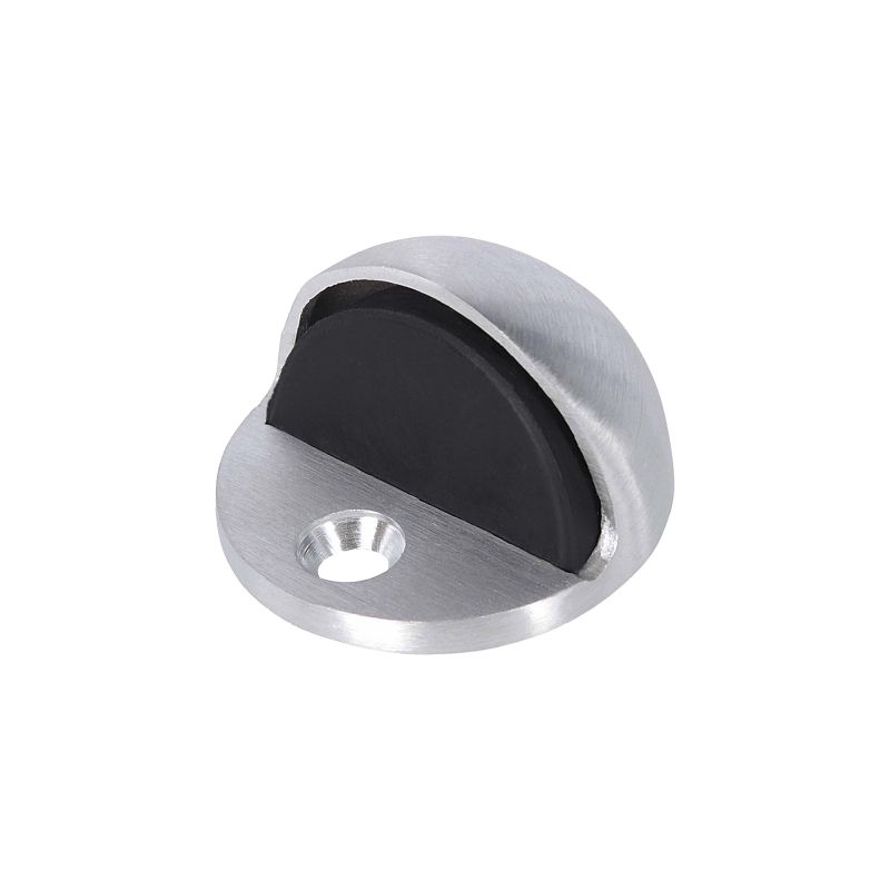 Door Stop Floor Mounted Dome Zinc Satin Chrome 48 x 28mm | PlaceMakers NZ