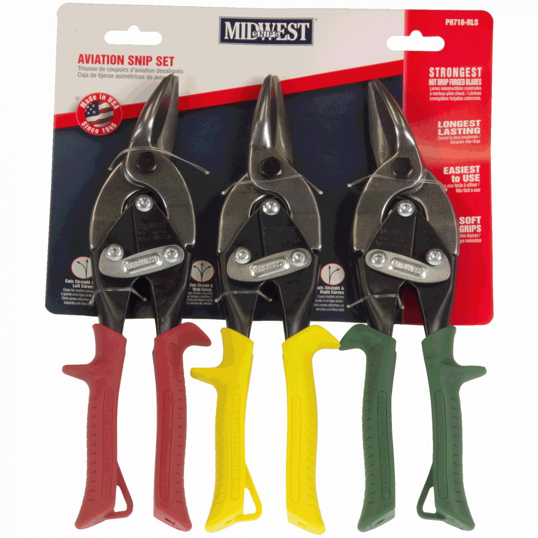 3 Piece Aviation Snip Set - Left, Right & Straight 3 Piece Aviation Snip Set - Left, Right & Straight