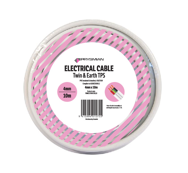 Electrical Cable Twin & Earth 4.0mm TPS 10m Roll Blister Pack Electrical Cable Twin & Earth 4.0mm TPS 10m Roll Blister Pack