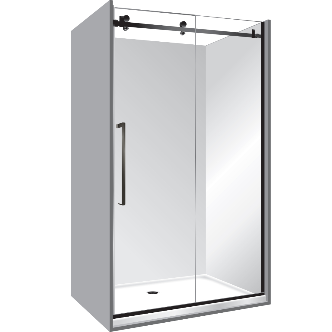 Edge Alcove Shower Enclosure Frameless Left Hand 1000 x 1400 x 1000mm x