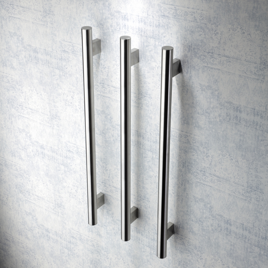 Heiko Vertical Pole Towel Warmer 1000 x 45mm Vertical Brushed Stainless