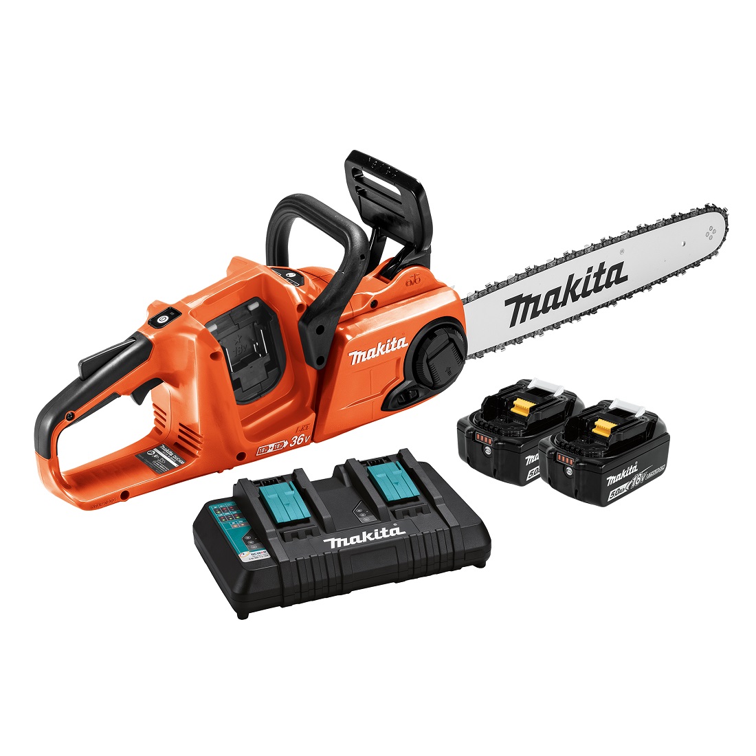 18V x 2 (36V) LXT Brushless 400mm Chain Saw Kit Makita Orange DUC400PT2R 18V x 2 (36V) LXT Brushless 400mm Chain Saw Kit Makita Orange DUC400PT2R