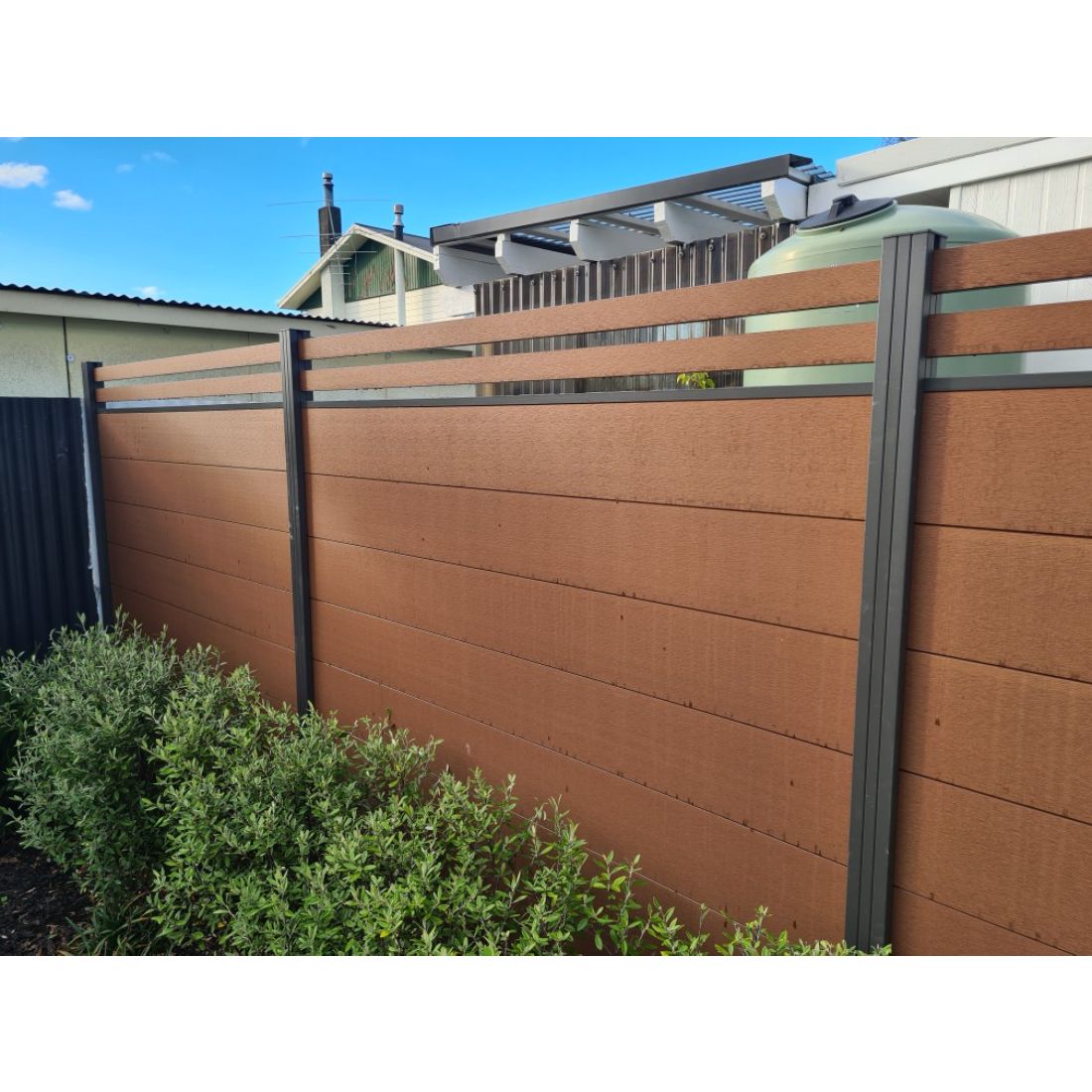 Composite Fence Slat Top Panel Kit 1600 X 1875mm Mahogany | PlaceMakers NZ