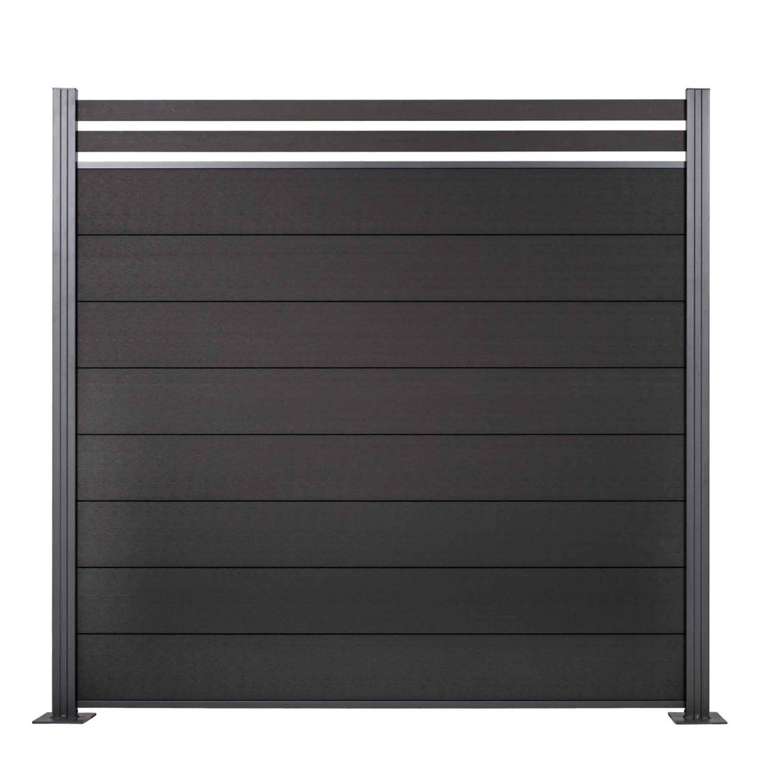 Composite Fence Slat Top Panel Kit 1600 x 1875mm Black Composite Fence Slat Top Panel Kit 1600 x 1875mm Black