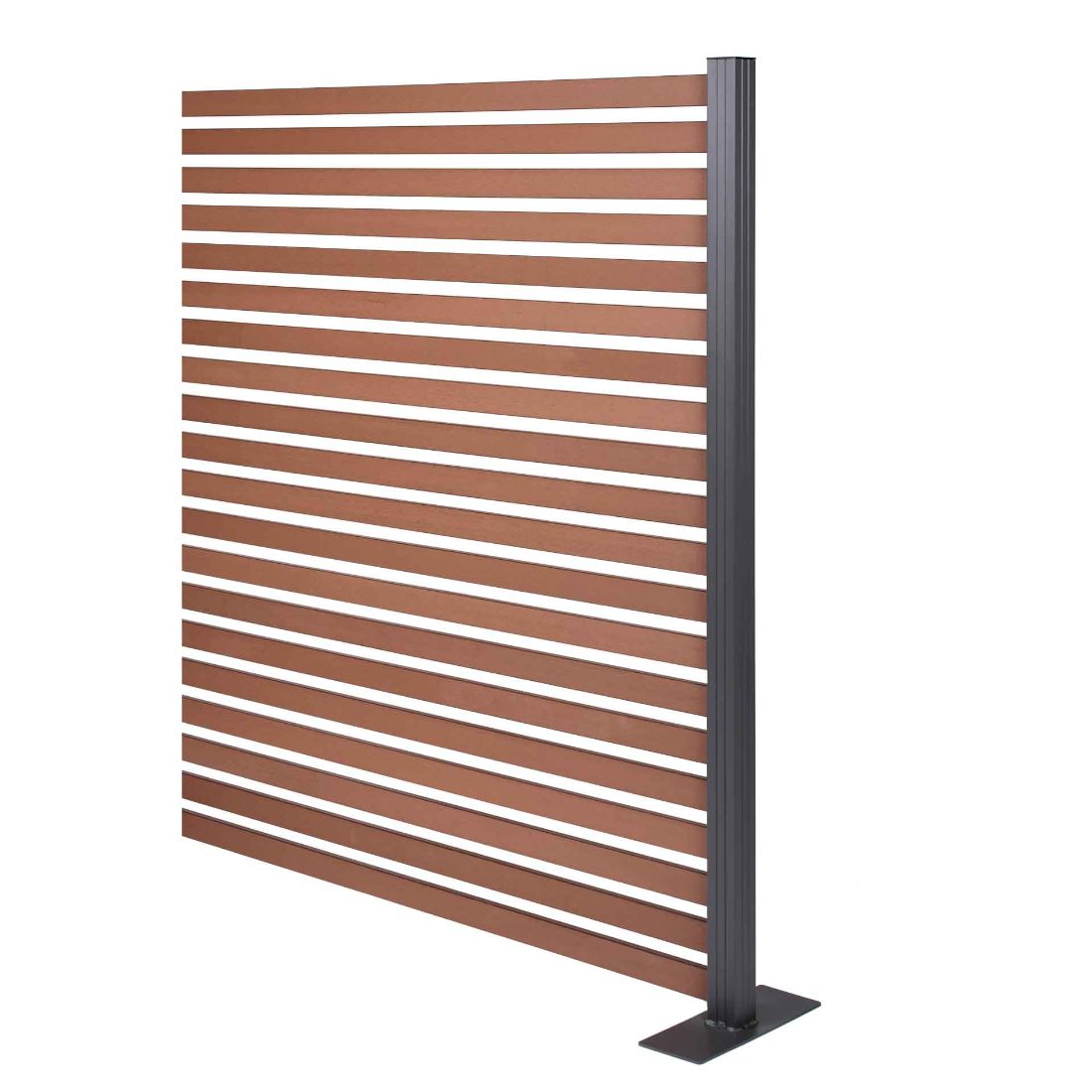 Composite Slat Fence Panel Kit 1800 X 1875mm Mahogany 