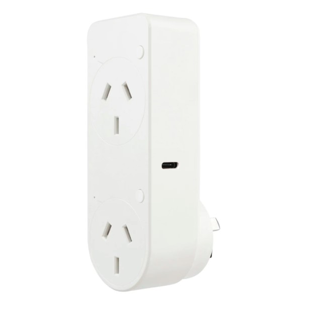 Smart WiFi Double Adaptor With USB-A and Smart WiFi Double Adaptor With USB-A and