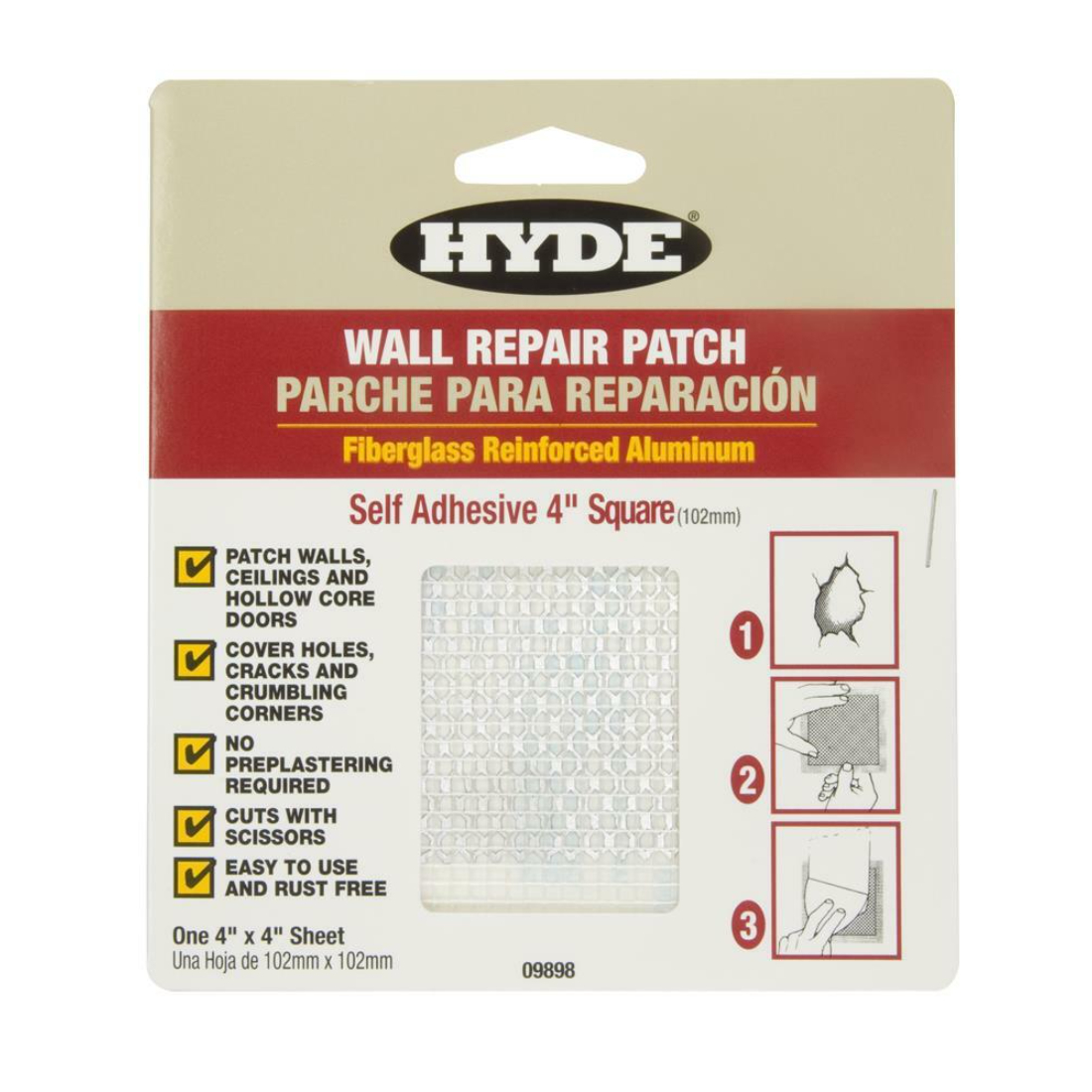Self Adhesive Wall Patch 4 x 4 Inch (100mm) PlaceMakers NZ