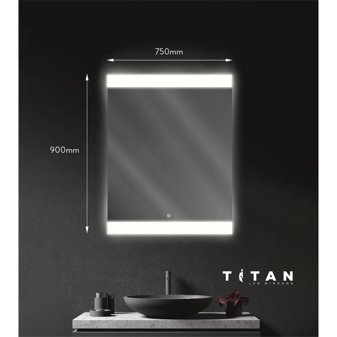 LED Mirror with Demister Rectangle 750 x 900mm LED Mirror with Demister Rectangle 750 x 900mm