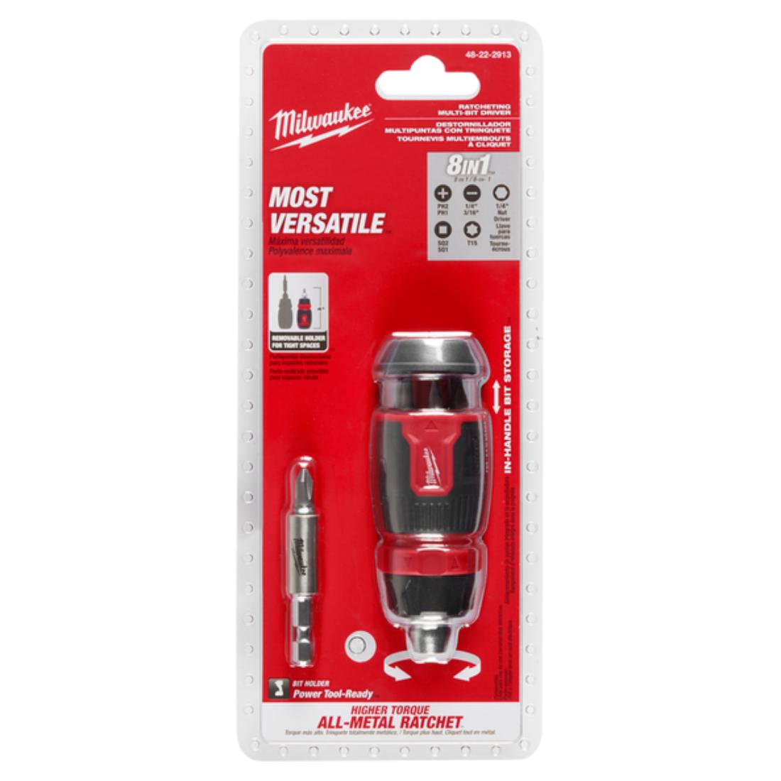 Ratcheting Compact Screwdriver MultiBit 8in1 PlaceMakers NZ