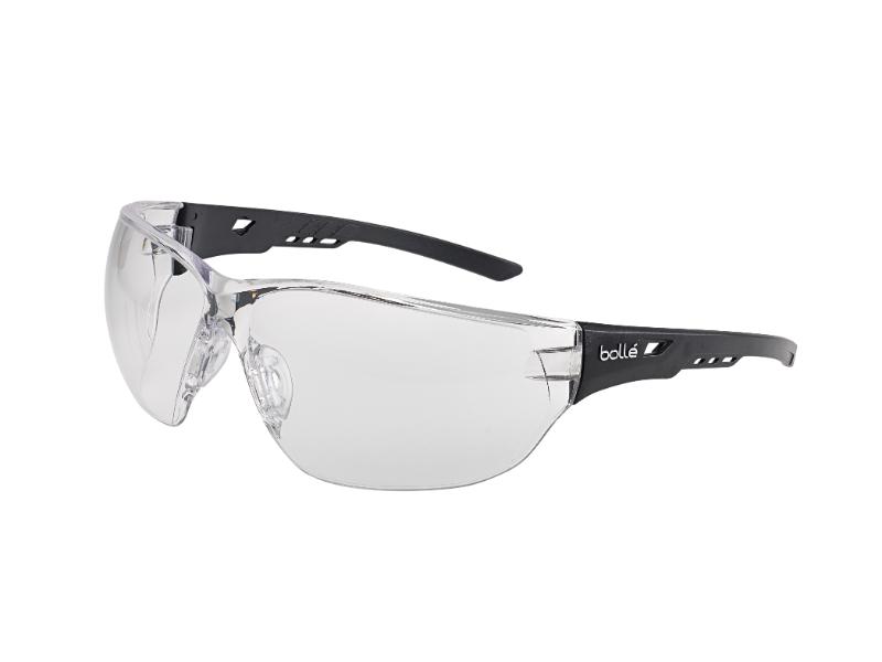 Ness Safety Glasses Black Temple AS/AF Clear Lens With Cord