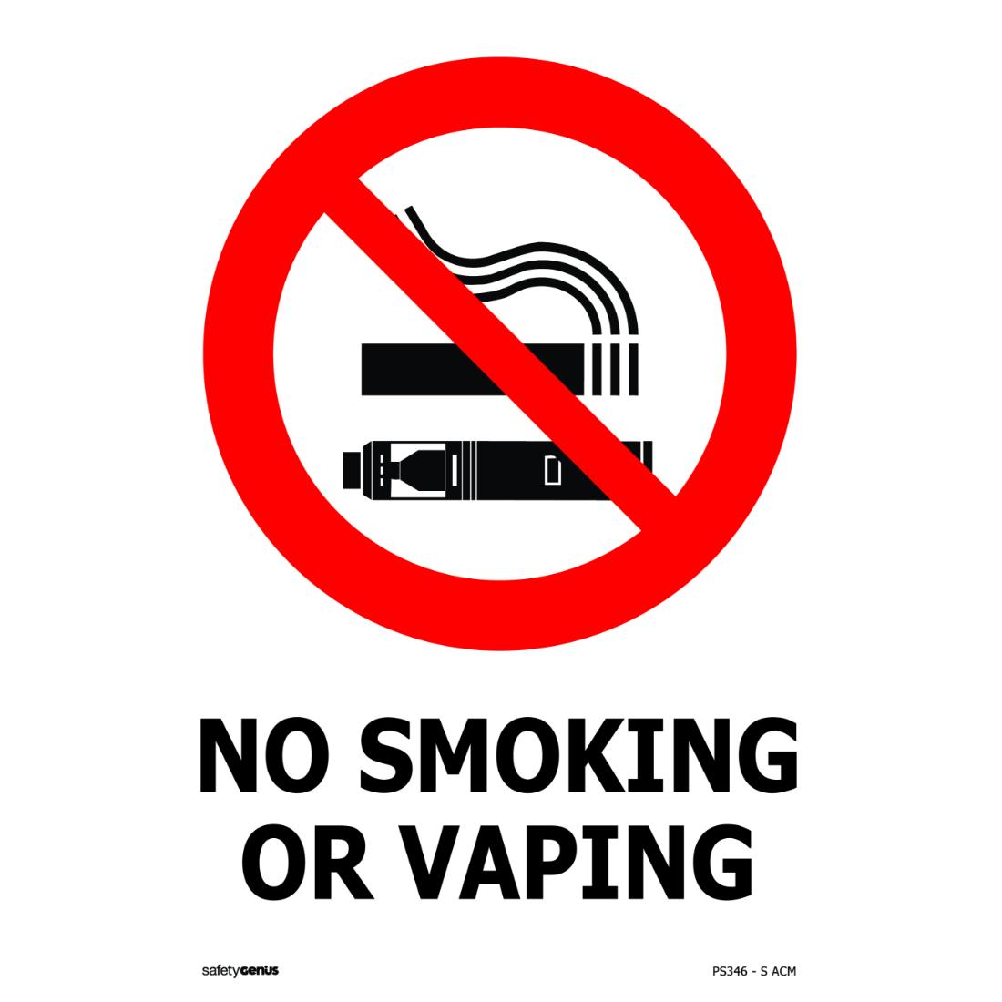 Sign No Smoking Or Vaping 240 x 340mm | PlaceMakers NZ