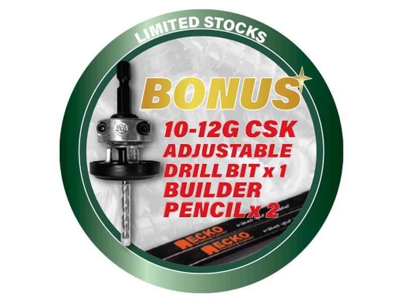 Deck Screw Countersinking Flat Head Stainless Steel T304 Incl. Bonus 10