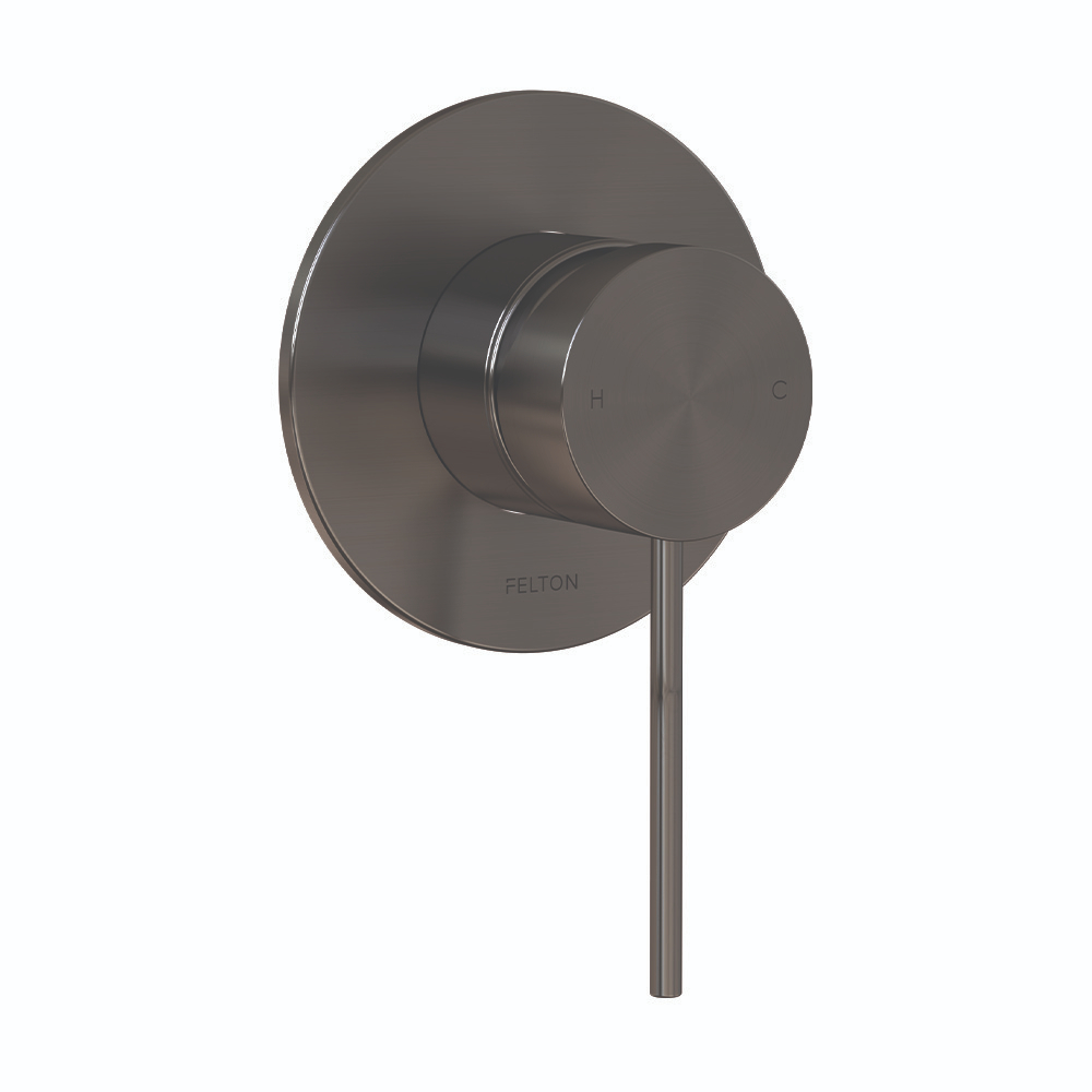 Linea Shower Mixer Fusion Plus 110mm Brushed Gunmetal PlaceMakers NZ