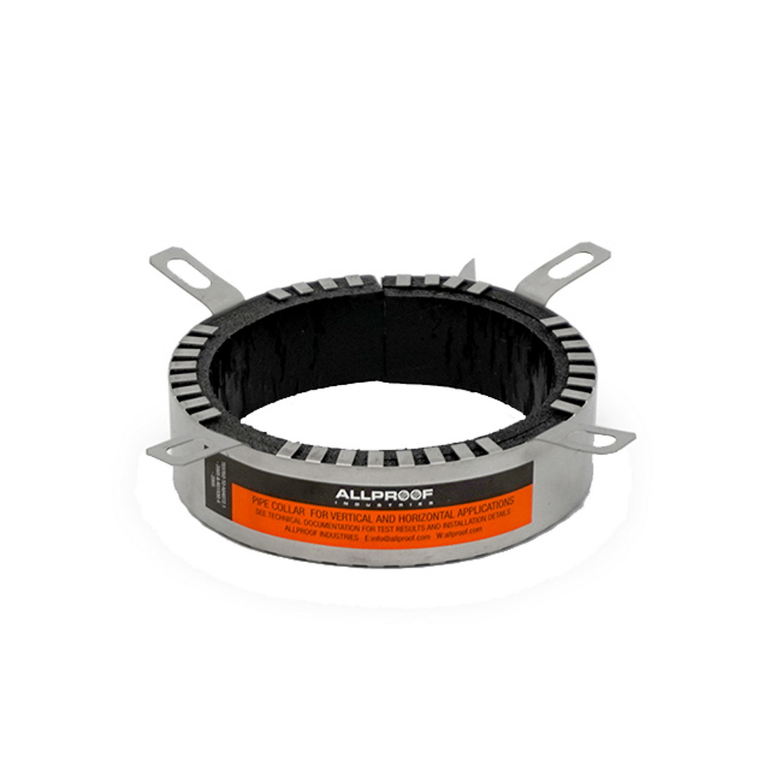 Allproof Low Profile Fire Pipe Collar Stainless Steel 100 mm PVC