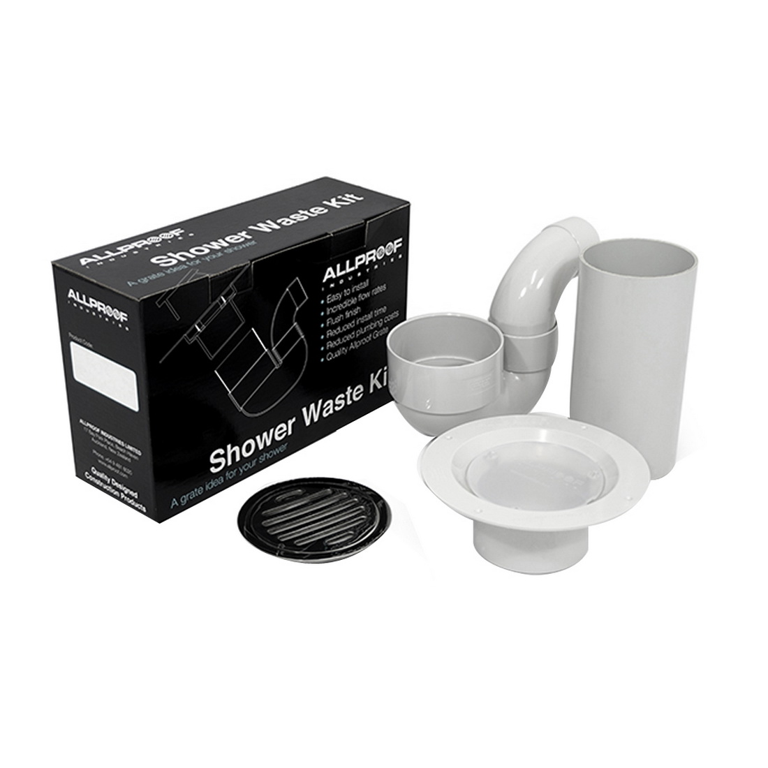 Allproof Vinyl Shower Waste Kit Chrome 80 mm VK80CP Allproof Vinyl Shower Waste Kit Chrome 80 mm VK80CP