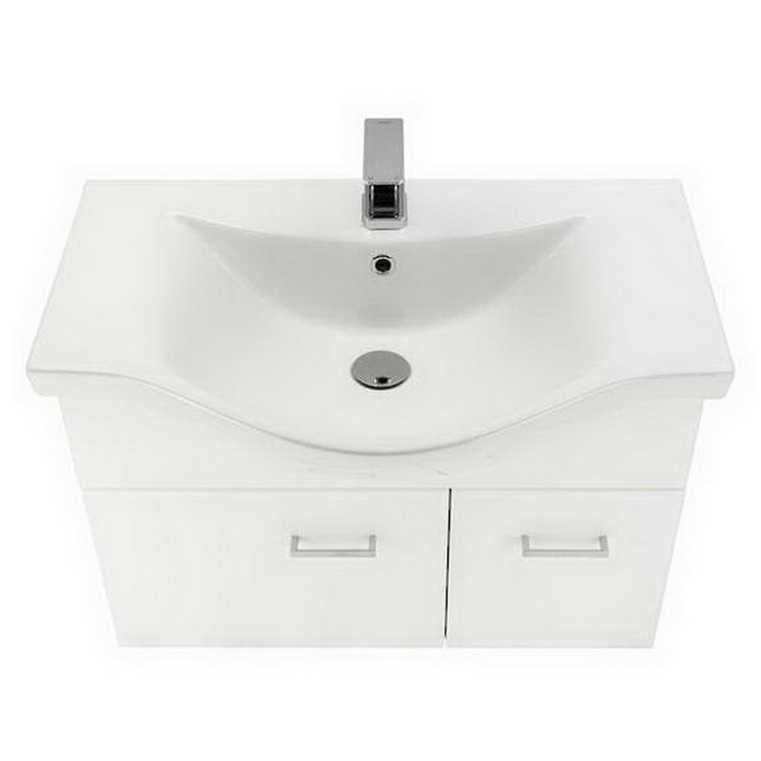 Newtech Montana Semi-Recessed 1 Drawer Wall-Hung Vanity 750 x 530 x 460 mm Gloss White 3400 Newtech Montana Semi-Recessed 1 Drawer Wall-Hung Vanity 750 x 530 x 460 mm Gloss White 3400