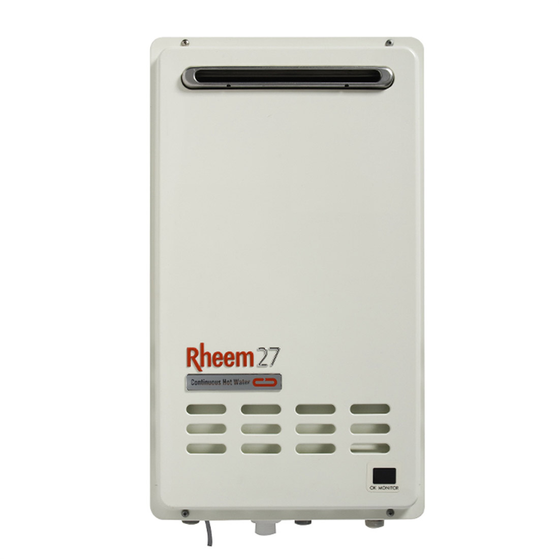 Rheem 874 Series Integrity Continuous Flow ULPG Gas Water Heater 27L Outdoor 6 Star 874627LPZ Rheem 874 Series Integrity Continuous Flow ULPG Gas Water Heater 27L Outdoor 6 Star 874627LPZ